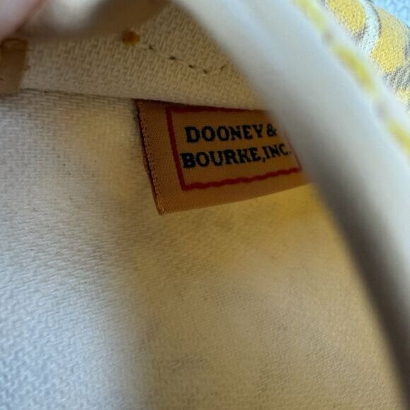 Dooney & Bourke 6" Wristlet Yellow/Tan Leather Trim Logo Snap Pouch Wallet Small - Picture 13 of 14